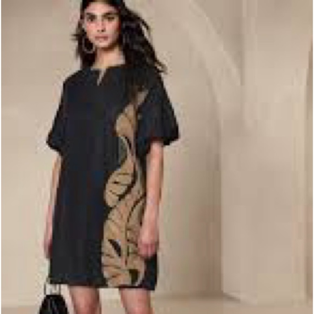 Banana Republic Black and Gold Mini Dress - Picture 9 of 11
